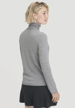 hessnatur Strick Rollkragen Pullover Slim aus reiner Bio-Merinowolle von hellgrau Outlet