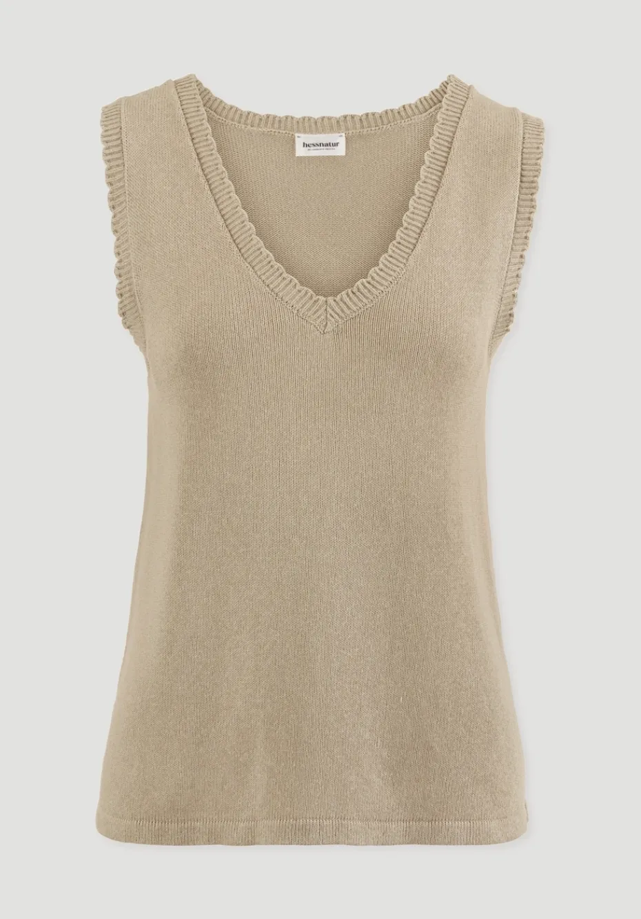 hessnatur Strick Top Regular aus Leinen mit Bio-Baumwolle und LENZING™ ECOVERO von taupe