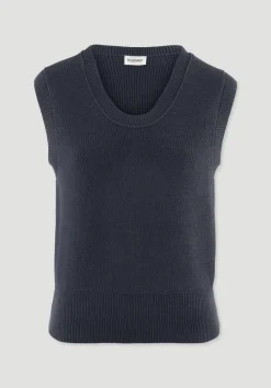 hessnatur Strick Top Regular aus reiner Bio-Baumwolle von marine Sale