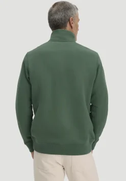 hessnatur Sweat Troyer Regular BETTER RECYCLING aus reiner Bio-Baumwolle von efeugrün Clearance