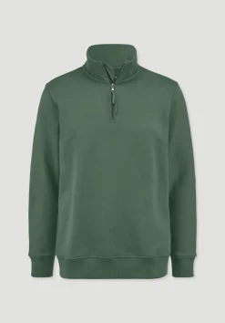 hessnatur Sweat Troyer Regular BETTER RECYCLING aus reiner Bio-Baumwolle von efeugrün Clearance