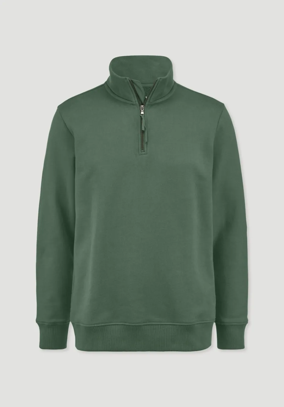 hessnatur Sweat Troyer Regular BETTER RECYCLING aus reiner Bio-Baumwolle von efeugrün Clearance
