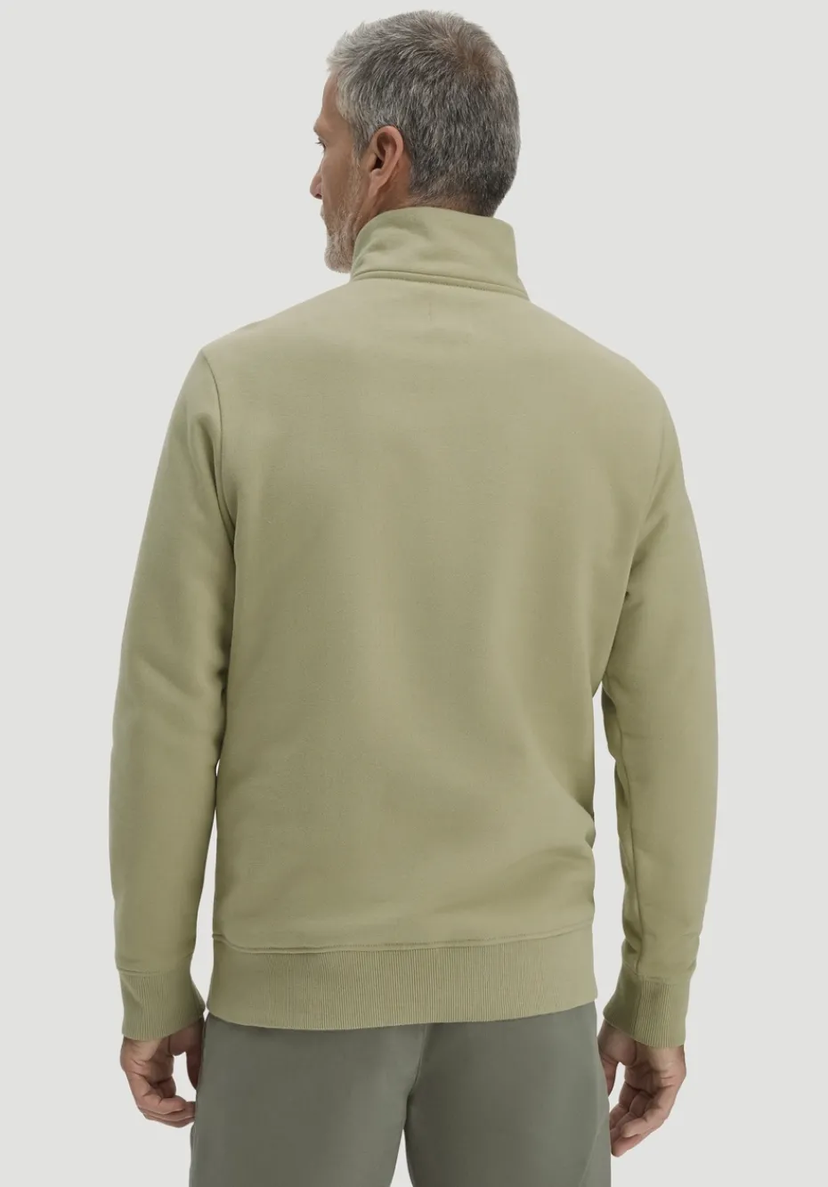 hessnatur Sweat Troyer Regular BETTER RECYCLING aus reiner Bio-Baumwolle von pastellmoos Online