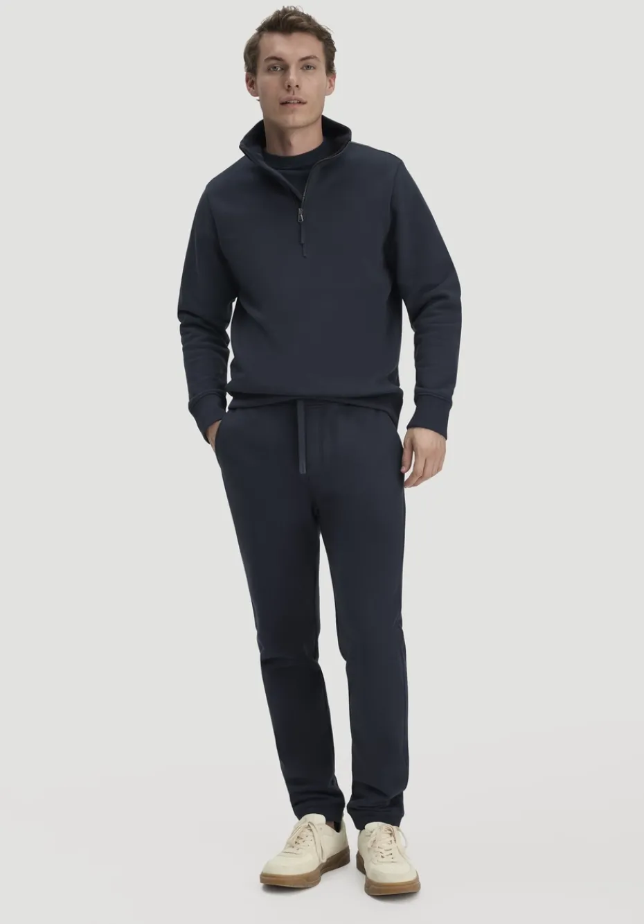 hessnatur Sweat Troyer Regular BETTER RECYCLING aus reiner Bio-Baumwolle von marine Online
