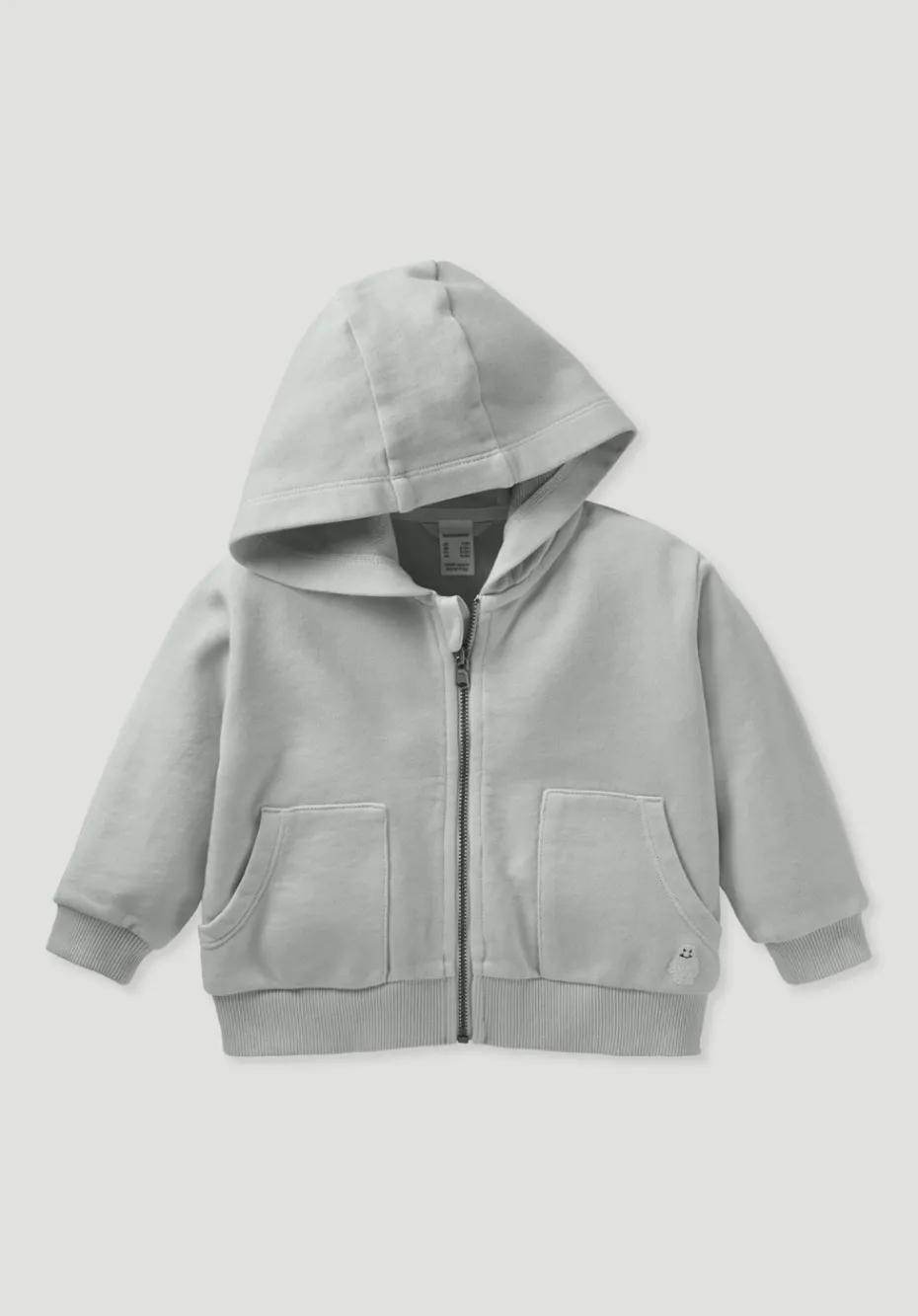 hessnatur Sweatshirt Jacke GARMENT DYE aus reiner Bio-Baumwolle von nebelgrau Outlet