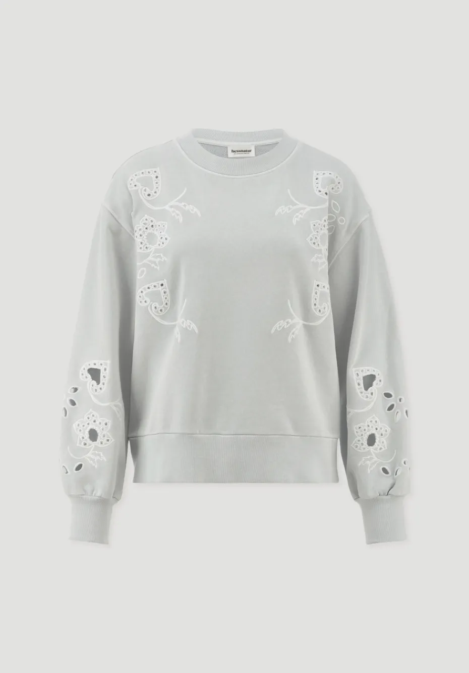 hessnatur Sweatshirt Relaxed BETTER RECYCLING aus reiner Bio-Baumwolle von perlblau Sale