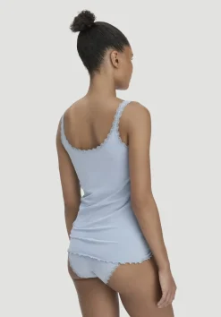 hessnatur Tanktop COTTON FEEL LACE aus Bio-Baumwolle von nordisch blau Clearance
