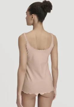 hessnatur Tanktop COTTON FEEL LACE aus Bio-Baumwolle von puder