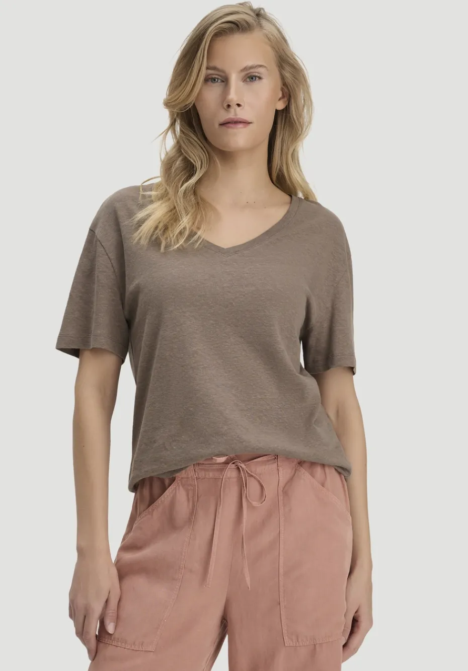 hessnatur T-Shirt Oversize aus Leinen und Bio-Baumwolle von mocca New
