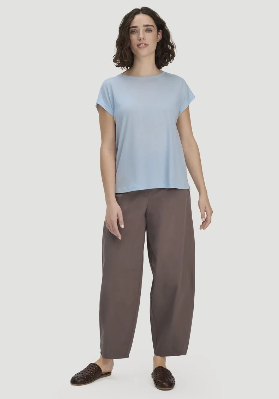 hessnatur T-Shirt Oversize aus TENCEL™ Lyocell mit Bio-Baumwolle von perlblau Discount