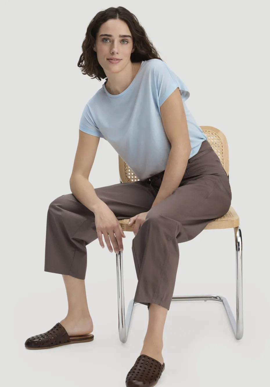 hessnatur T-Shirt Oversize aus TENCEL™ Lyocell mit Bio-Baumwolle von perlblau Discount