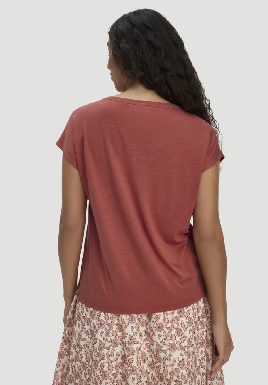 hessnatur T-Shirt Oversize aus TENCEL™ Lyocell mit Bio-Baumwolle von terrakotta Discount