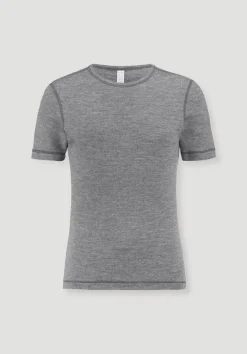 hessnatur T-Shirt PURE FUNCTION mit Bio-Merinowolle und Seide von anthrazit New