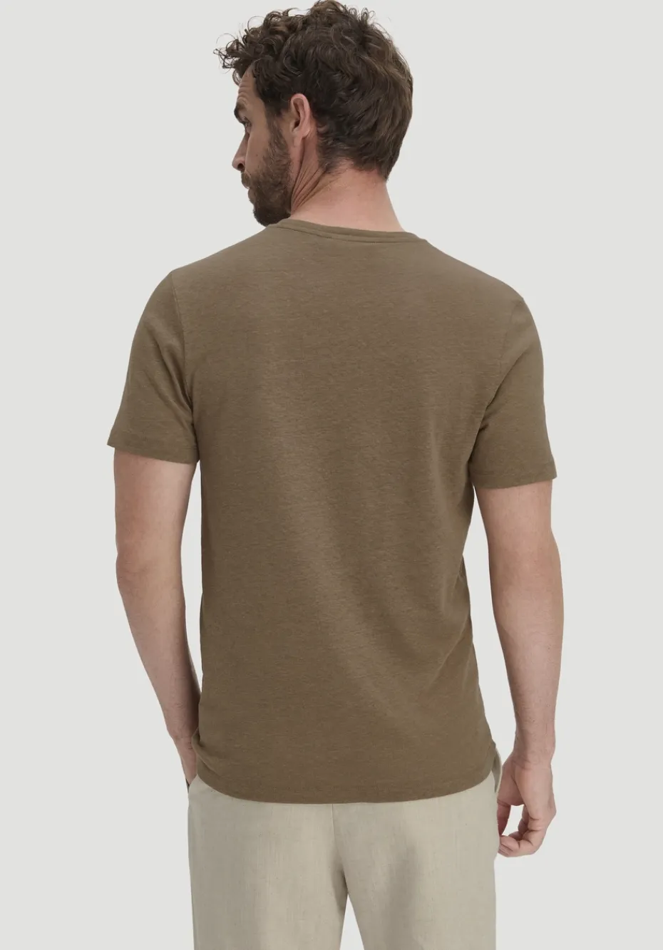 hessnatur T-Shirt Regular aus Leinen und Bio-Baumwolle von camel