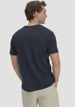 hessnatur T-Shirt Regular aus Leinen und Bio-Baumwolle von marine