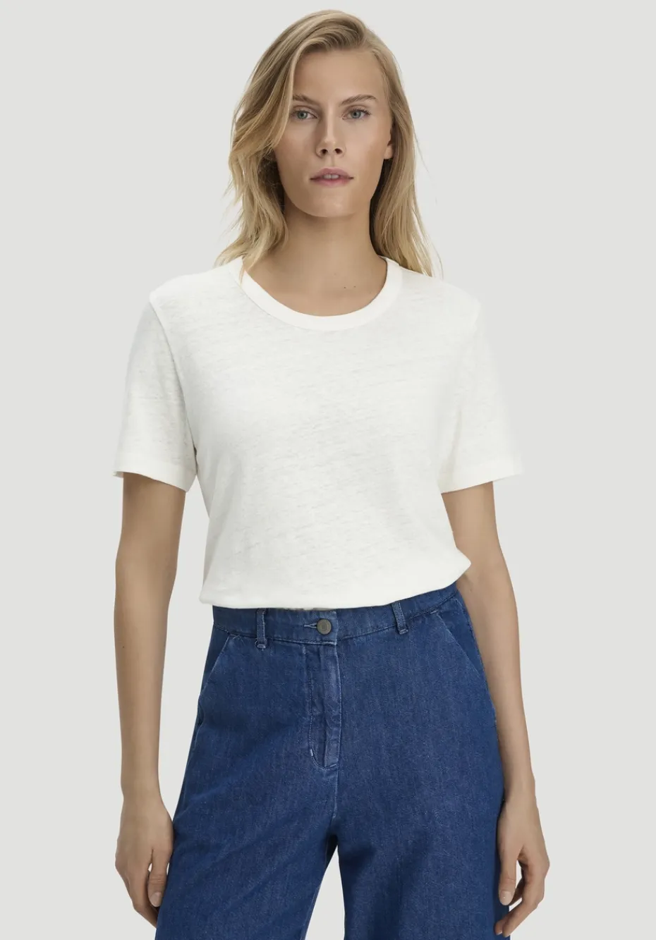 hessnatur T-Shirt Relaxed aus Leinen und Bio-Baumwolle von naturweiss Outlet