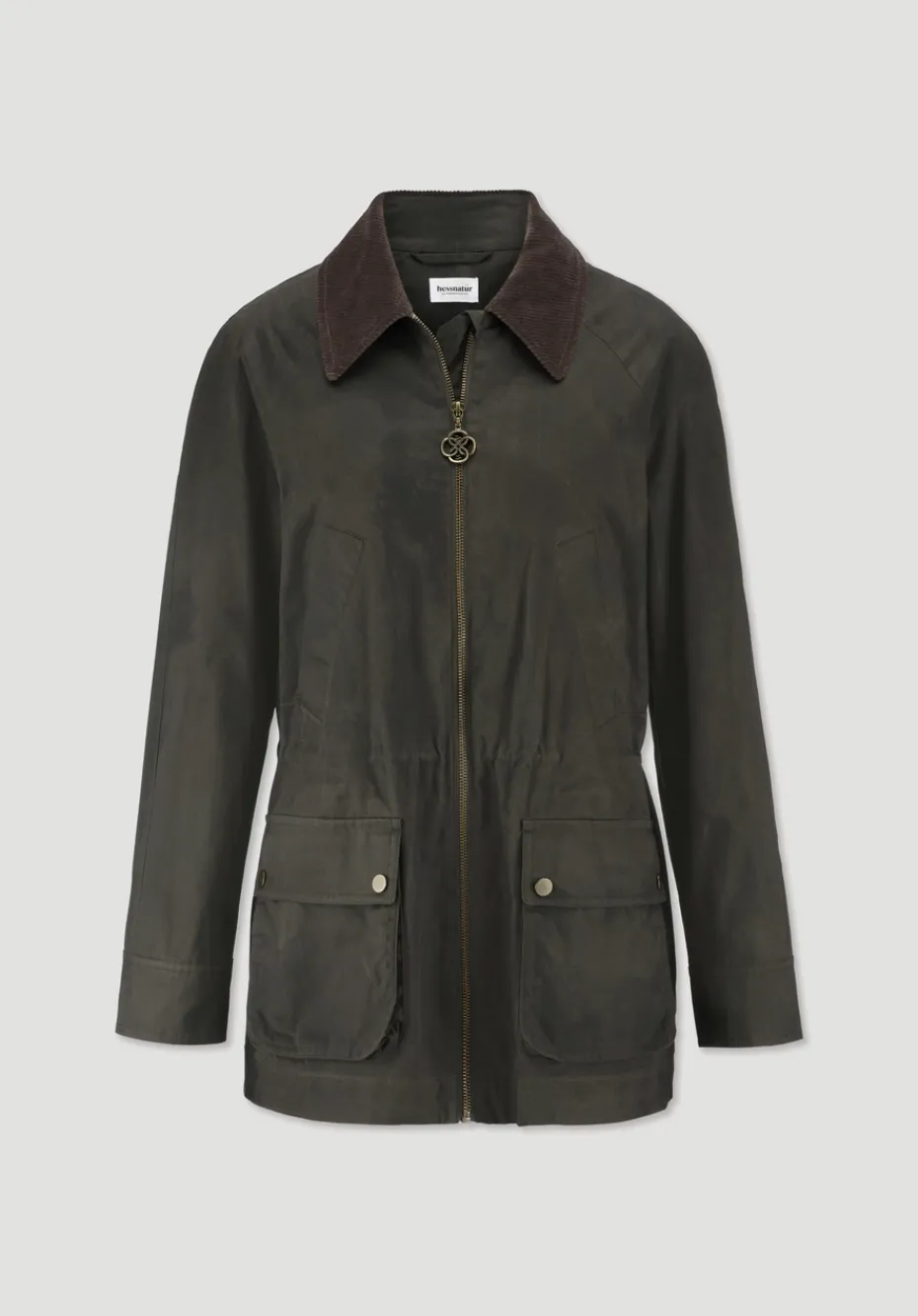 hessnatur Wachsjacke Regular aus reiner Bio-Baumwolle von oliv Discount