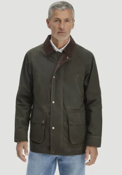 hessnatur Wachsjacke Regular aus reiner Bio-Baumwolle von oliv Best
