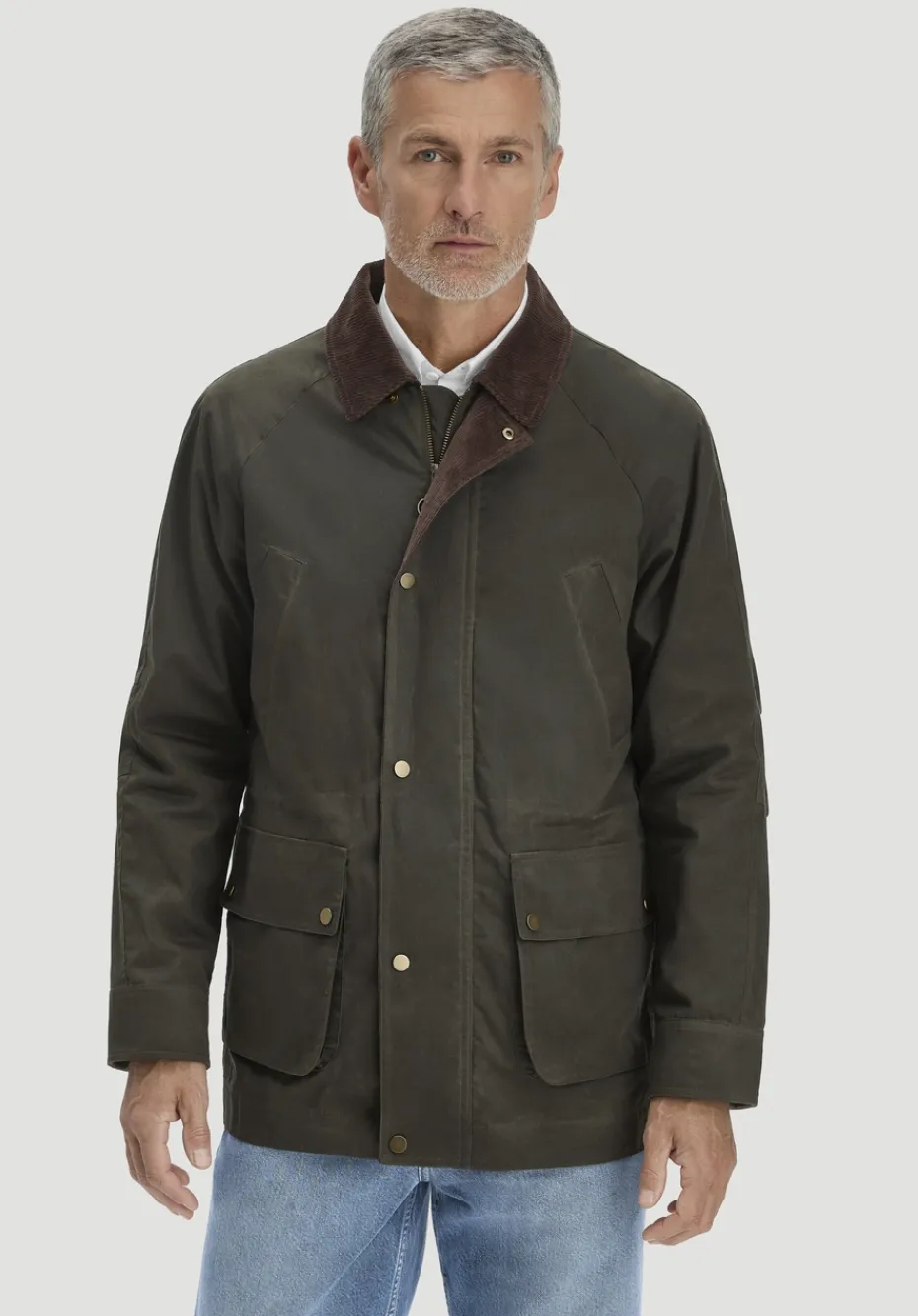 hessnatur Wachsjacke Regular aus reiner Bio-Baumwolle von oliv Best