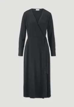 hessnatur Wickelkleid Knöchellang Regular aus reiner LENZING™ ECOVERO™ Viskose von black Outlet