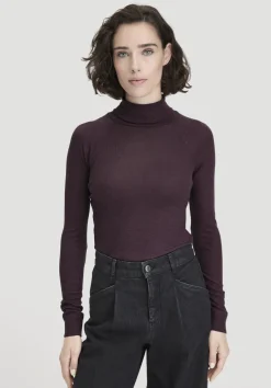 hessnatur Wolle-Mix Longlseeve Fitted aus Bio-Merinowolle und TENCEL™ Lyocell von schwarzbeere Discount