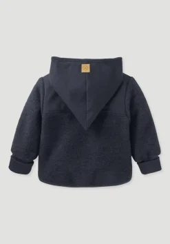 hessnatur Wollfleece Jacke aus Bio-Merinowolle mit Softshell von marine Outlet