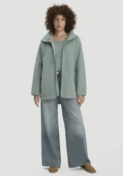 hessnatur Wollfleece Jacke Oversized aus reiner Bio-Merinowolle von mattgrün New