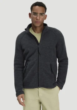 hessnatur Wollfleece Jacke Regular aus reiner Bio-Merinowolle von anthrazit Online