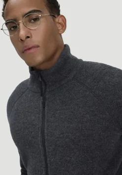 hessnatur Wollfleece Jacke Regular aus reiner Bio-Merinowolle von anthrazit Online