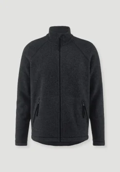 hessnatur Wollfleece Jacke Regular aus reiner Bio-Merinowolle von anthrazit Online
