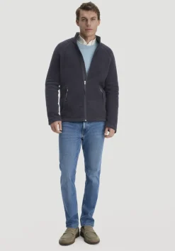 hessnatur Wollfleece Jacke Regular aus reiner Bio-Merinowolle von marine Clearance