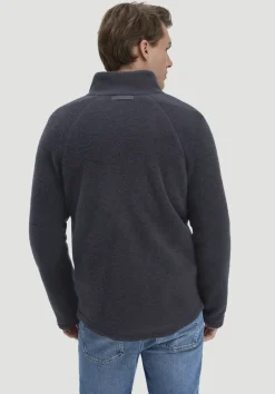 hessnatur Wollfleece Jacke Regular aus reiner Bio-Merinowolle von marine Clearance