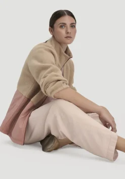 hessnatur Wollfleece Jacke Relaxed aus Bio-Merinowolle mit Bio-Baumwolle von sand Best