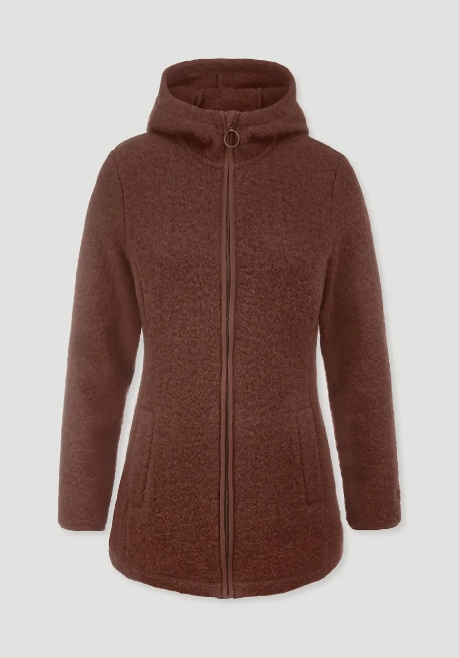 hessnatur Wollfleece Kapuzen-Jacke Regular aus Bio-Merinowolle und Bio-Baumwolle von dunkles rost Best