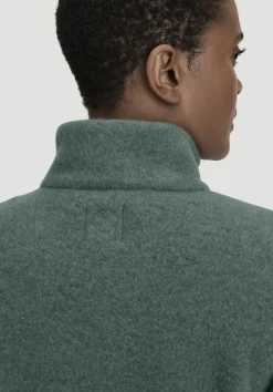 hessnatur Wollfleece Mantel Regular aus reiner Bio-Merinowolle von fichtengrün Sale
