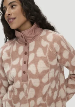 hessnatur Wollfleece Troyer Relaxed aus Bio-Merinowolle mit Bio-Baumwolle von rosé Sale