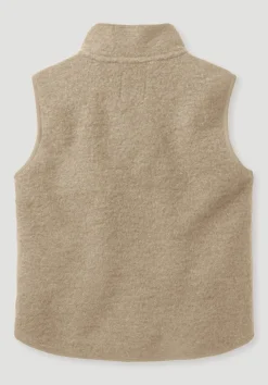 hessnatur Wollfleece Weste aus reiner Bio-Merinowolle von sand Outlet