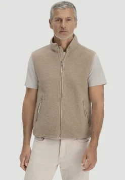 hessnatur Wollfleece Weste Regular aus reiner Bio-Merinowolle von sand Sale