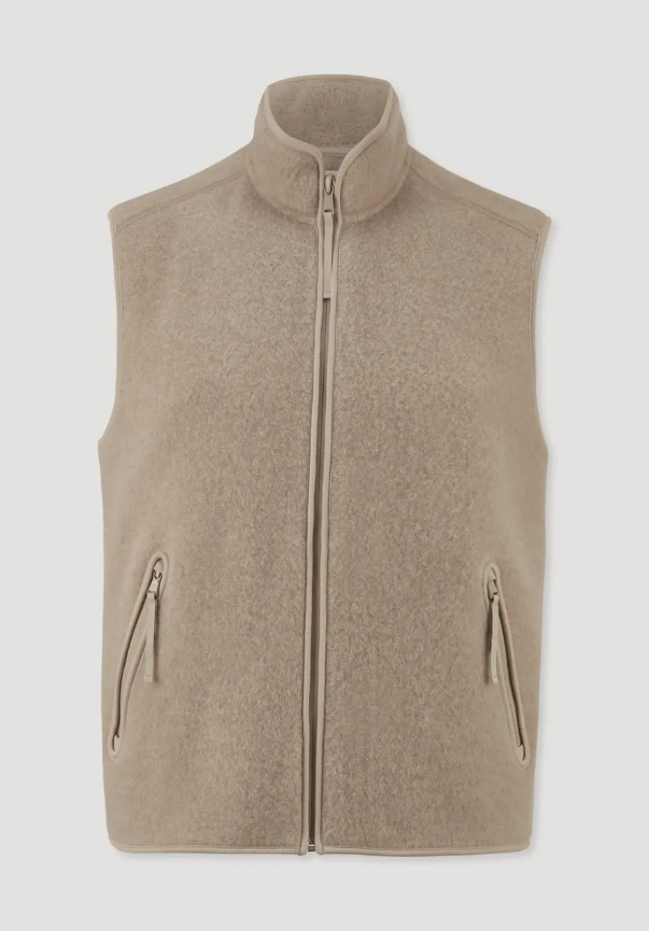 hessnatur Wollfleece Weste Regular aus reiner Bio-Merinowolle von sand Sale