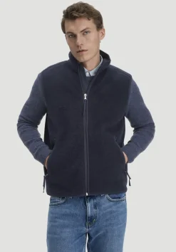 hessnatur Wollfleece Weste Regular aus reiner Bio-Merinowolle von marine New