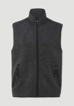 hessnatur Wollfleece Weste Regular aus reiner Bio-Merinowolle von anthrazit Outlet