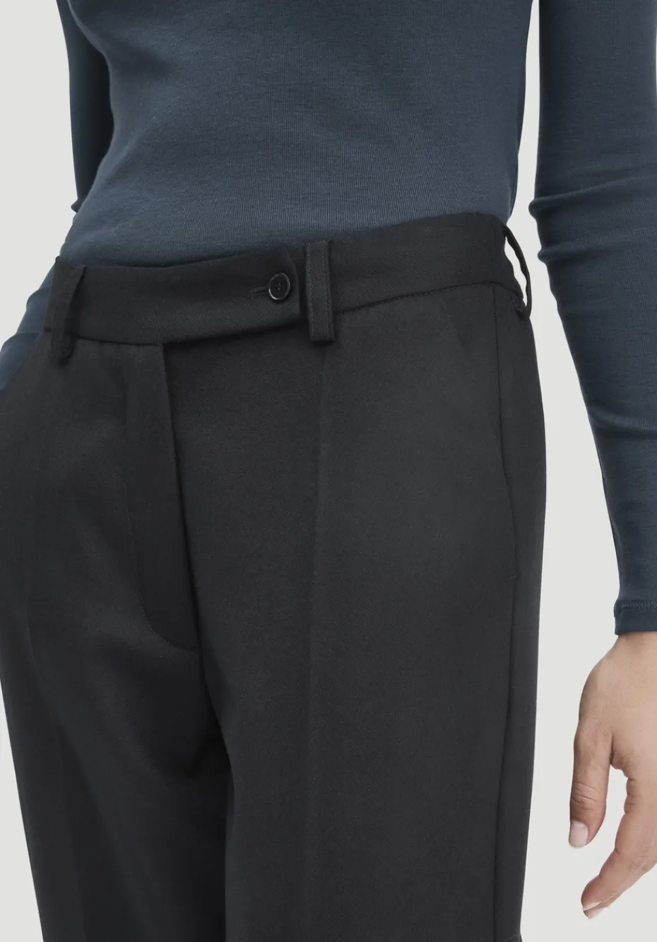hessnatur Wollhose Straight Leg Relaxed aus reiner Bio-Merinowolle von schwarz Discount