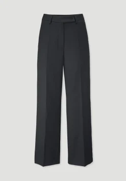 hessnatur Wollhose Straight Leg Relaxed aus reiner Bio-Merinowolle von schwarz Discount