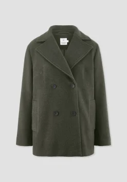 hessnatur Wolljacke Caban Relaxed aus reiner Bio-Schurwolle von tannengrün Outlet