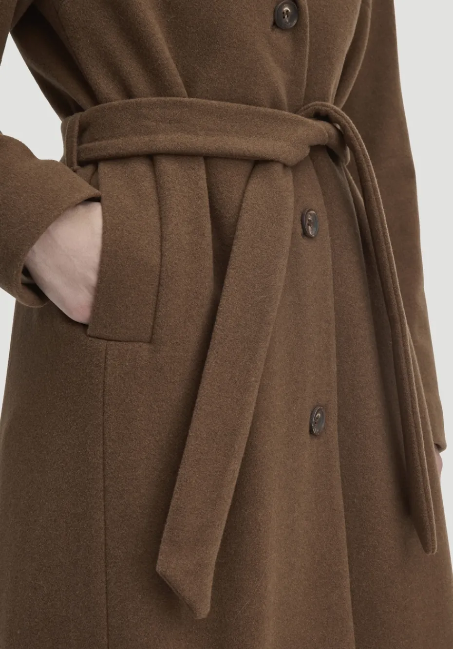 hessnatur Wollmantel Regular aus reiner Bio-Schurwolle von nussbraun Online