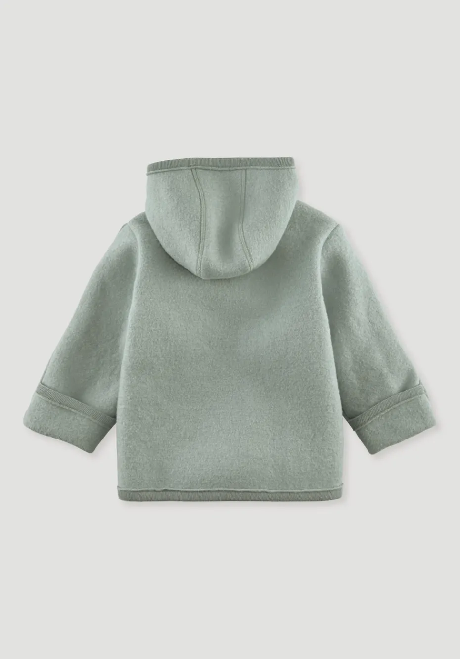 hessnatur Wollwalk Jacke aus reiner Bio-Merinowolle von mattgrün Outlet