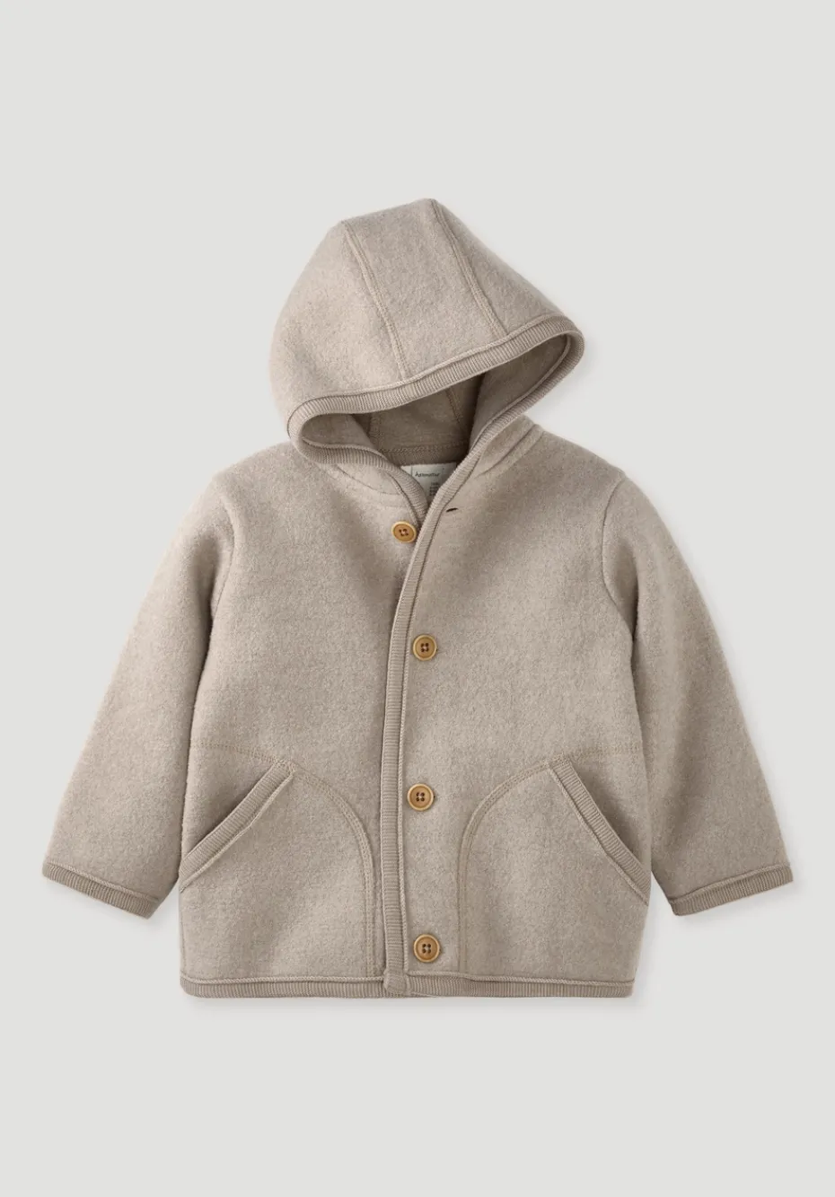 hessnatur Wollwalk Jacke aus reiner Bio-Merinowolle von sand Clearance