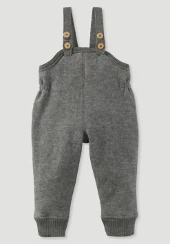 hessnatur Wollwalk Latzhose aus reiner Bio-Merinowolle von grau Clearance